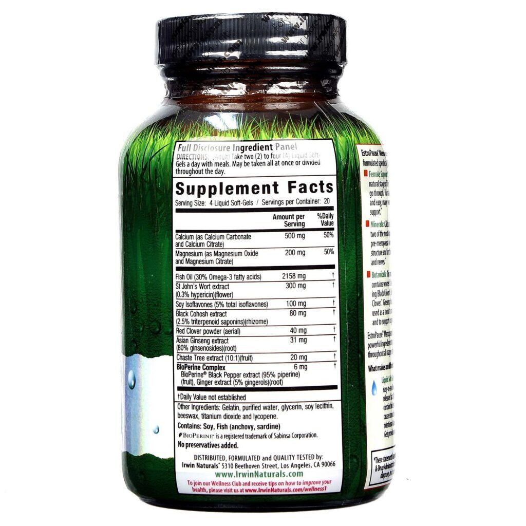 Irwin Naturals EstroPause Suporte Menopausa 80 Cápsulas Gel Líquido - Imagem 2