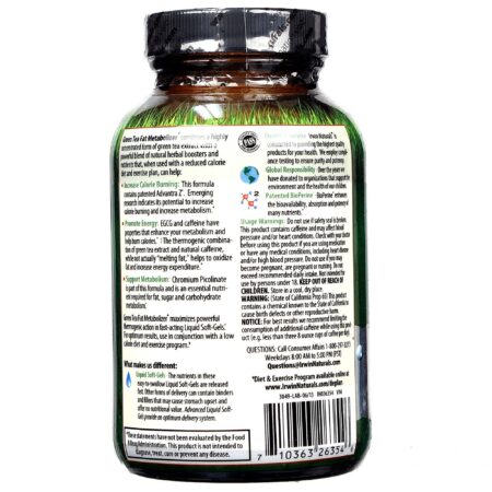 Irwin Naturals, Chá Verde Metabolizador de Gordura - 75 Cápsulas em Gel - Image 3