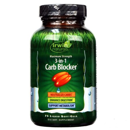 Irwin Naturals, 3-em-1 Carb Blocker® - 75 Cápsulas em Gel