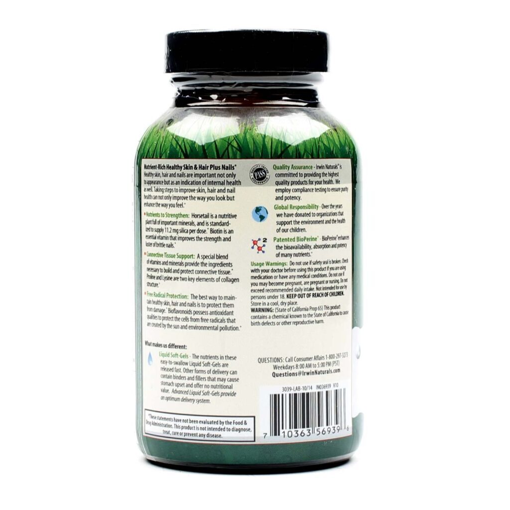 Irwin Naturals Pele, Cabelo e Unhas Saudáveis - 60 Cápsulas de Gel - Imagem 3