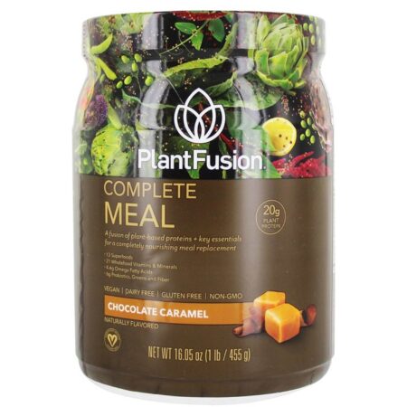 Plantfusion, Proteína Vegetal Refeição Completa, Sabor Caramelo e Chocolate - 455 g (1 lb)