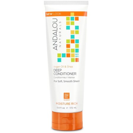 Andalou Naturals, Condicionador Profundo Rico em Umidade - Óleo de Argan e Karité - 172mL (5.8 oz)