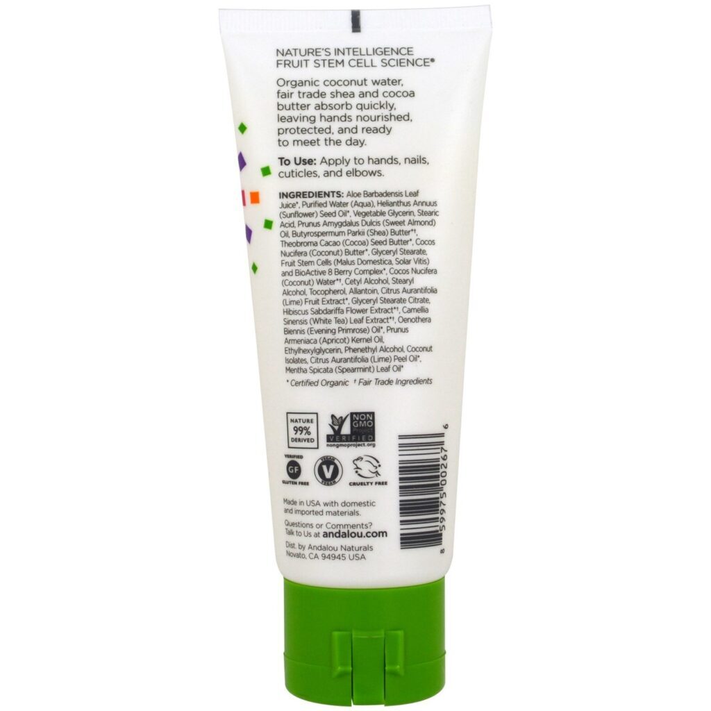 Andalou Naturals Creme para Mãos Lima Blossom 100 ml - Hidratação Intensa e Nutrição Profunda - Imagem 2