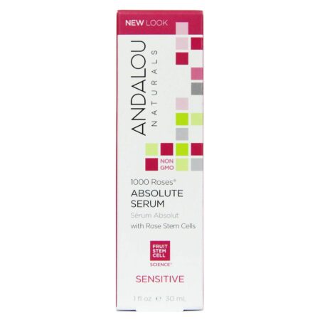 Andalou Naturals, Sérum Absoluto 1000 Roses® Hidratante Facial, Sensível - 30 ml