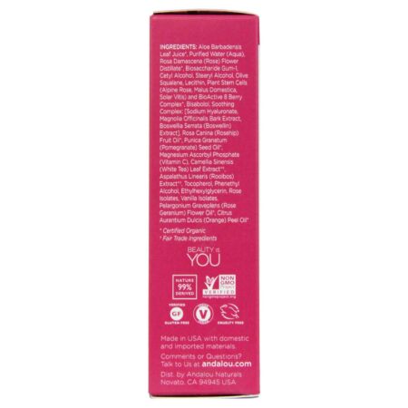 Andalou Naturals, Sérum Absoluto 1000 Roses® Hidratante Facial, Sensível - 30 ml - Image 4