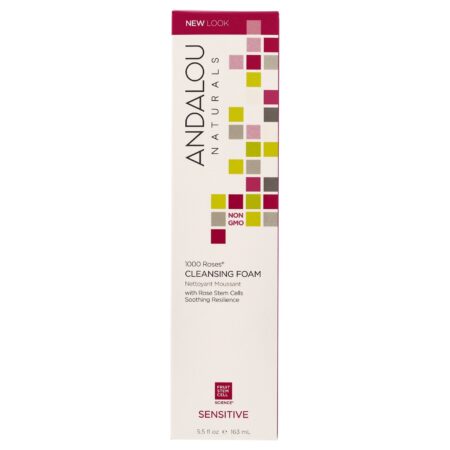 Andalou Naturals, Espuma de Limpeza, Sensível - 1000 Roses® - 163 ml (5.5 fl oz)