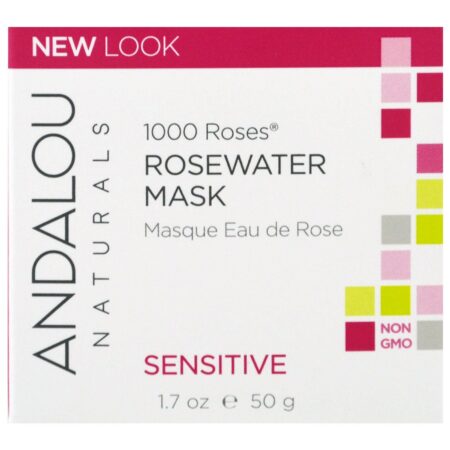 Andalou Naturals, Máscara de Água de Rosas, Pele Sensível - 50 g (1.7 oz)