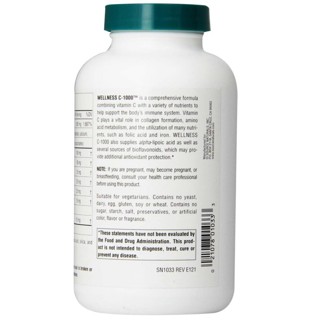 Source Naturals Wellness C-1000™ Vitamina C + Nutrientes - 200 Comprimidos: Energia e Imunidade para o Dia a Dia Brasileiro - Imagem 3