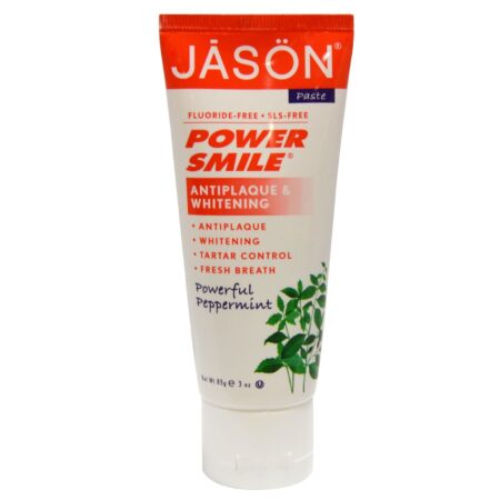 Jason Natural, Power Smile® - Creme Dental Branqueador e Antiplacas - 85g