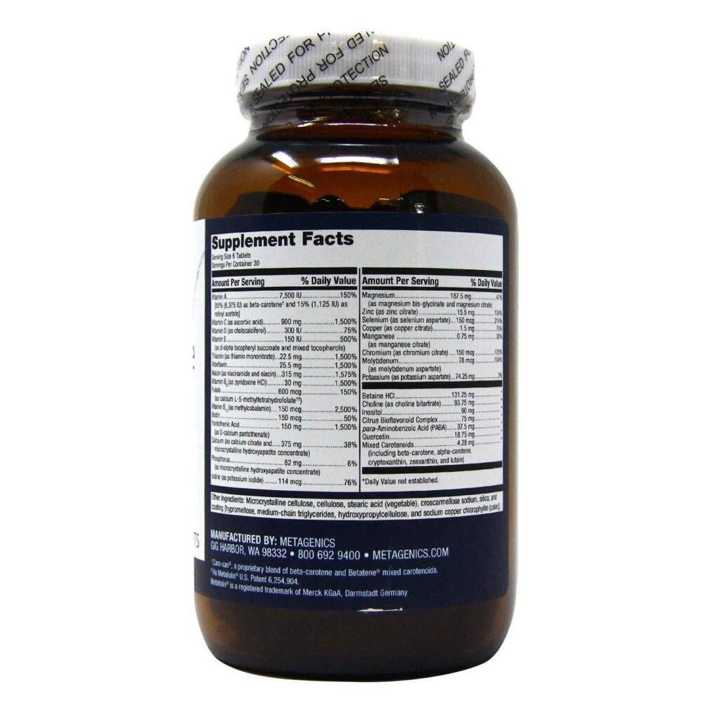 Metagenics Multigenics Intensive Care Sem Ferro - 180 Comprimidos: Potência Nutricional para Sua Saúde - Imagem 2