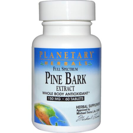 Planetary Herbals, Extrato de Casca de Pinheiro de Espectro Total - 30 Tabletes