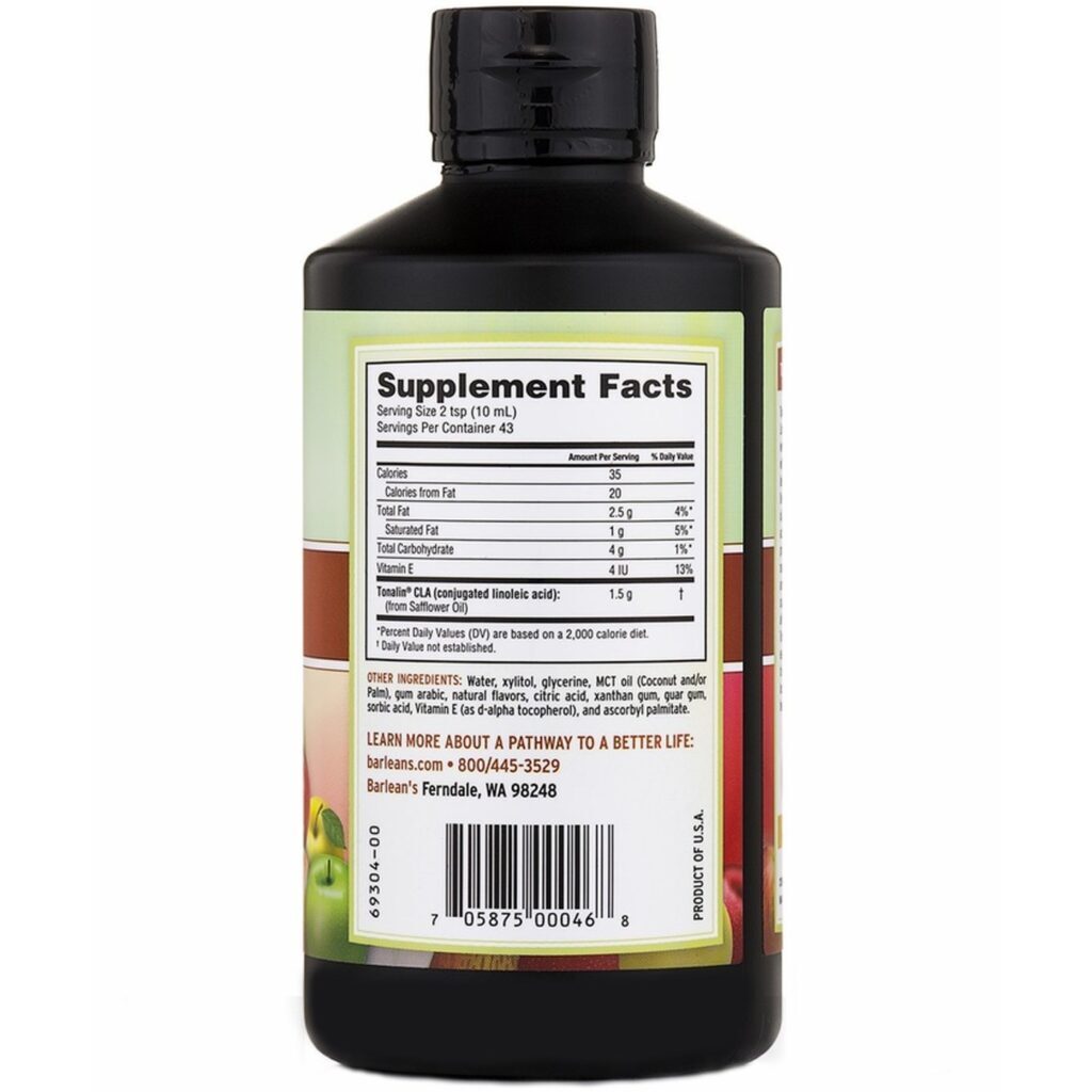 Barlean's Tonalin® CLA Sabor Maçã Fresca - 454g (16 oz) - Auxílio ao Metabolismo e Controle de Peso - Imagem 2