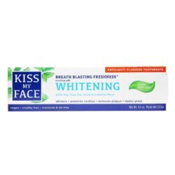 Kiss My Face Creme Dental Whitening Menta Refrescante 127.6 g - Clareador e Refrescante