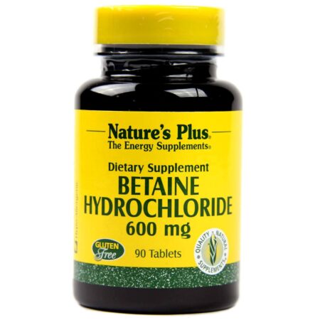 Nature's Plus, Cloridrato de Betaína 600 mg - 90 Tabletes