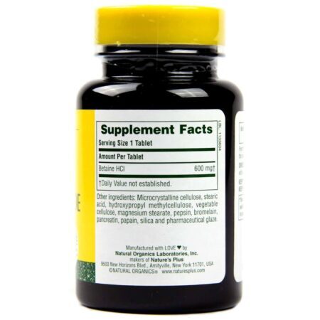 Nature's Plus Cloridrato de Betaína 600 mg - 90 Tabletes: Saúde Digestiva e Função Hepática - Imagem 2