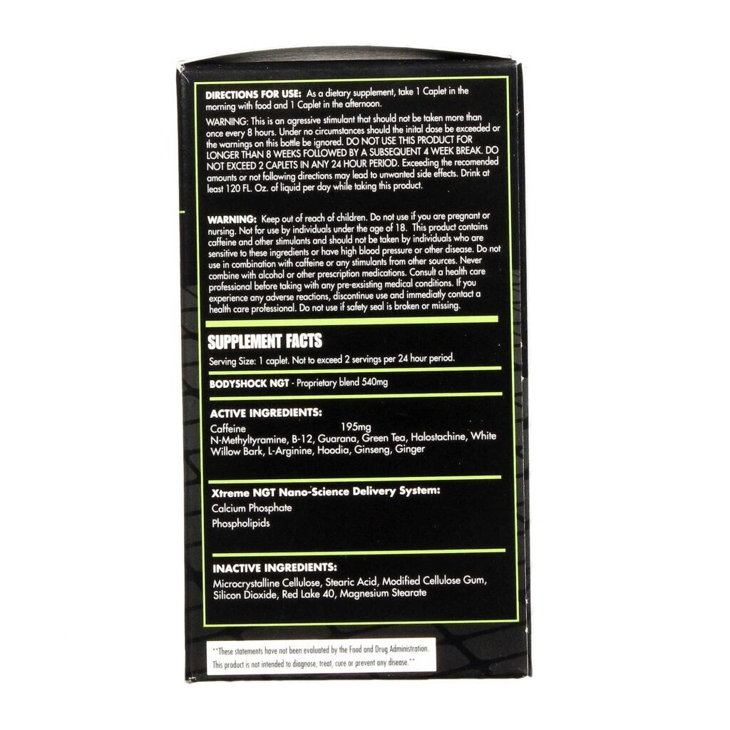 Edge X Nutrition Bodyshock NGT - 60 Cápsulas: Potencializador de Desempenho e Recuperação Muscular - Imagem 2