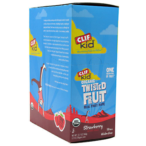 Clif Bar Kid Orgânico Twisted Fruit, Morango - Pack com 18 Unidades