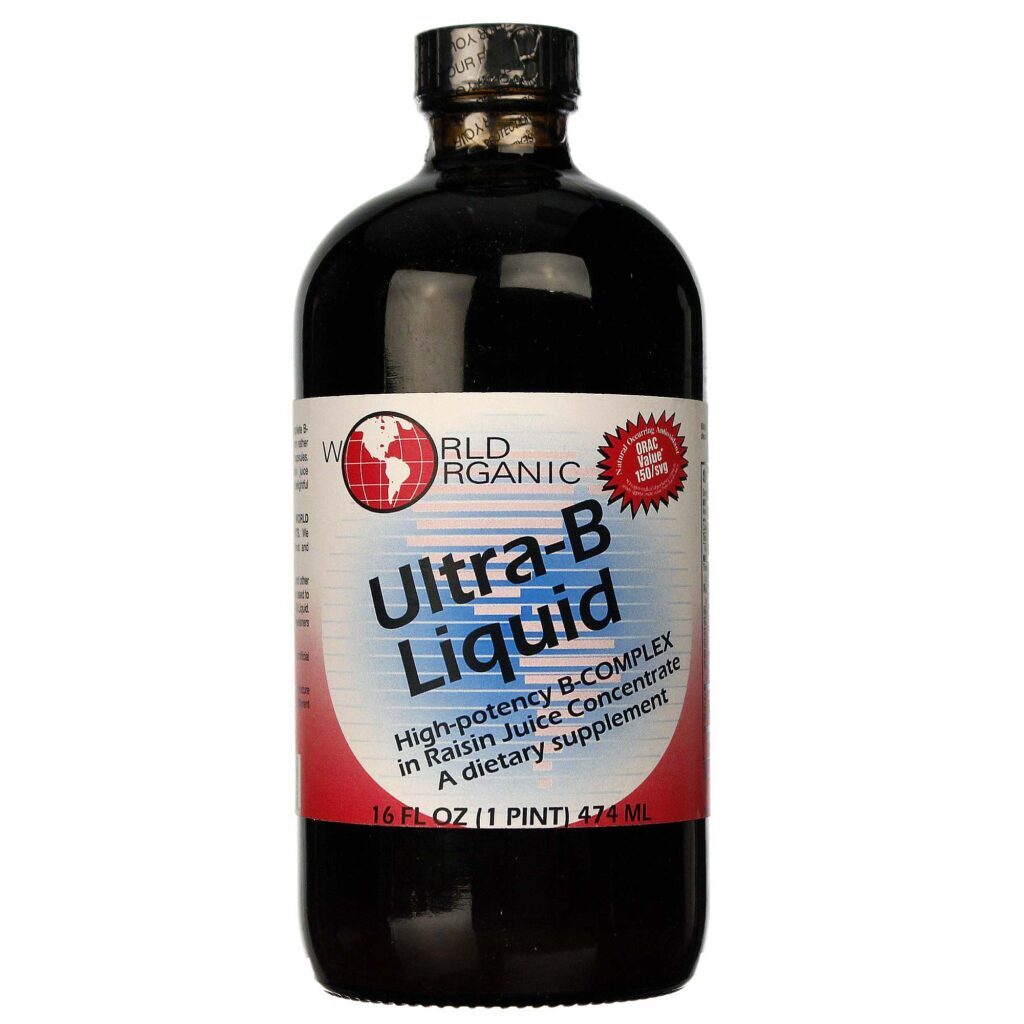 World Organic Líquido Ultra-B em Suco de Passas 474mL - Energia e Vitalidade