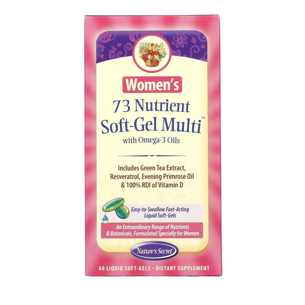 Nature's Secret 73 Nutrientes Femininos - 60 Cápsulas Líquidas para Bem-Estar Hormonal