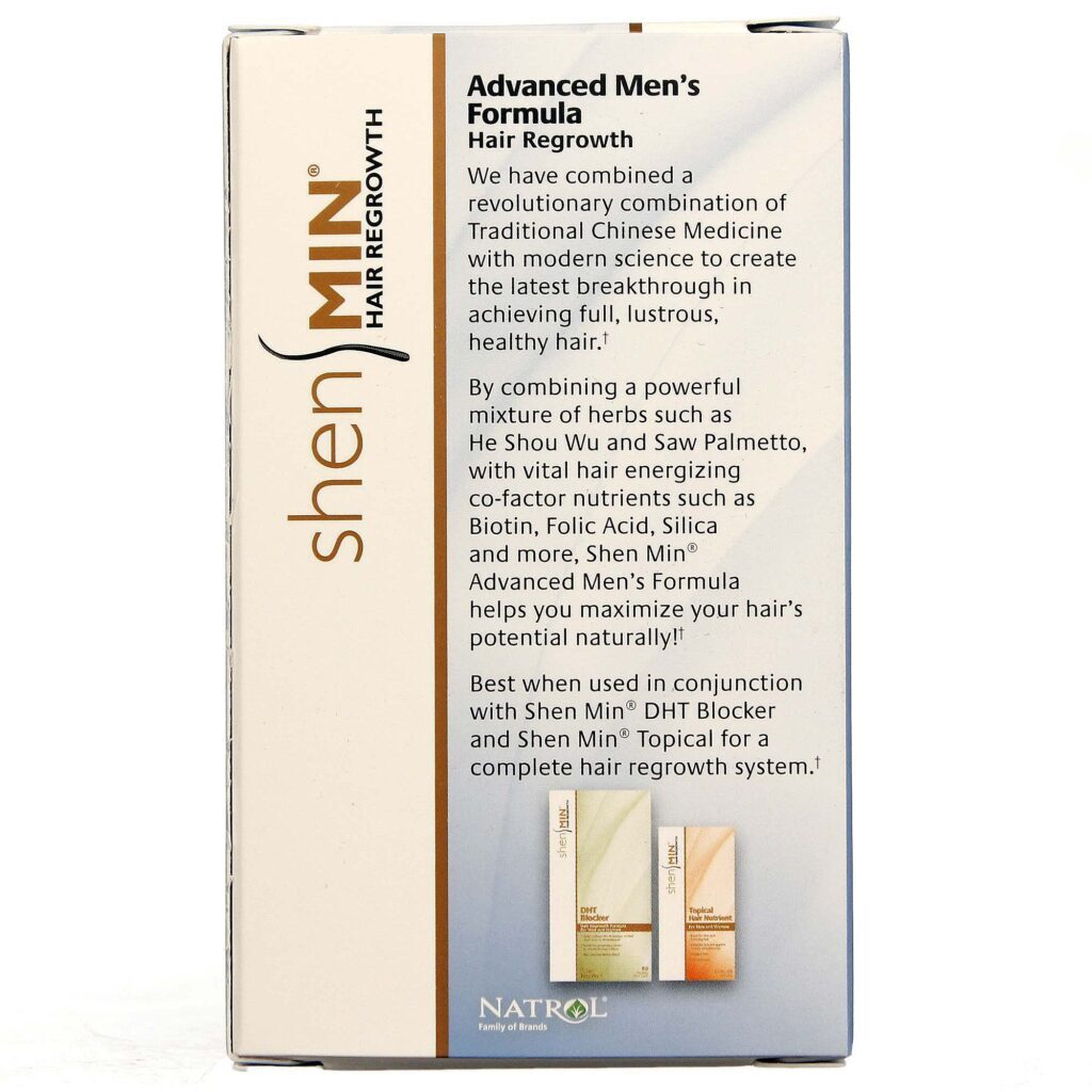 Shen Min Bio-Tech Fórmula Avançada Nutrientes Cabelo Masculino 60 Comprimidos - Imagem 3
