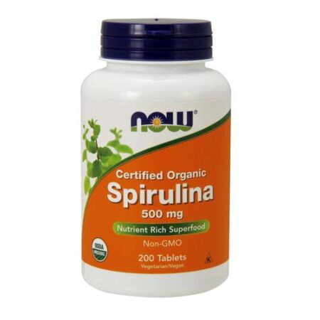 Spirulina Orgânica 500 mg Now Foods 200 Tabletes