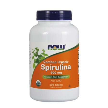 Spirulina Orgânica 500 mg Now Foods 500 Tabletes