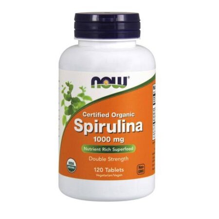 Spirulina Orgânica 1000 mg Now Foods 120 tabletes