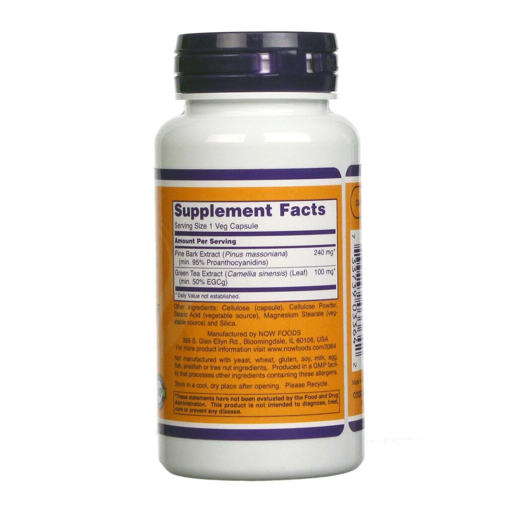 Now Foods Extrato de Casca de Pinheiro 240 mg - 90 Cápsulas Vegetarianas | Antioxidante Natural - Imagem 2