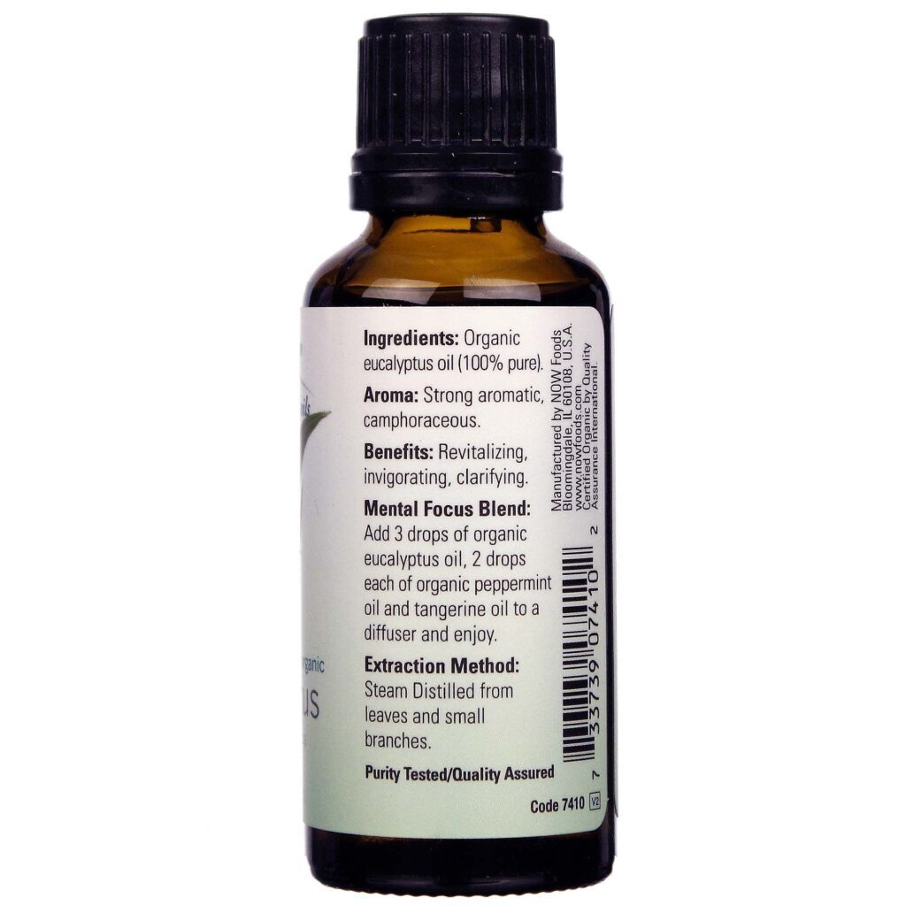 Now Foods Óleo Essencial de Eucalipto 30 ml - Pureza e Bem-Estar Respiratório - Imagem 2