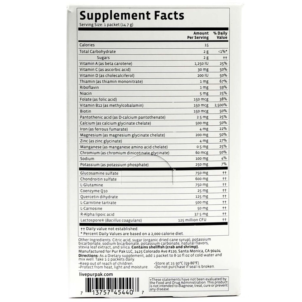 Pur Pak Active Lifestyle Citrus - 28 sachês para Energia e Bem-Estar - Imagem 2