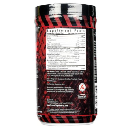 Extreme Edge, Pré Treino, Sabor Uva Vigorosa - 600 g (1.32 lbs) - Image 2