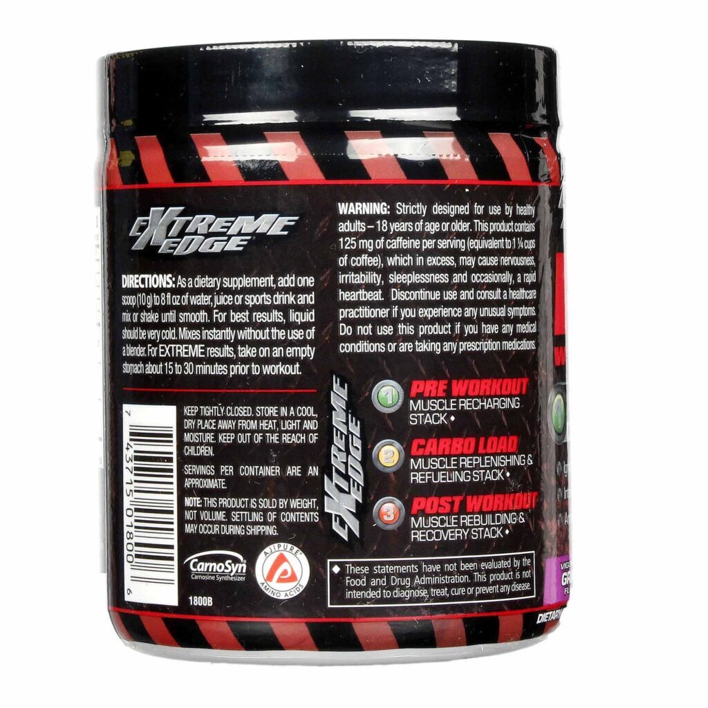Extreme Edge Pré Treino Uva Vigorosa 300g - Energia e Foco Máximos - Imagem 2