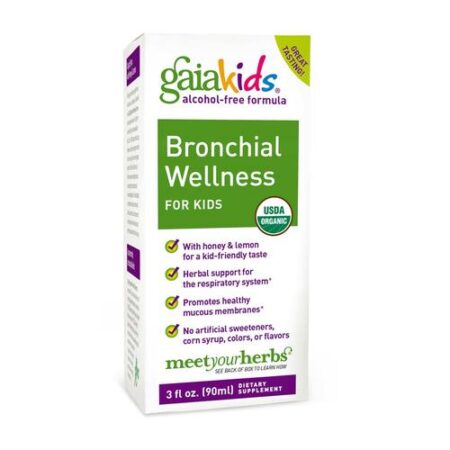 Gaia Herbs, Bem-estar Brônquico para Crianças - 90mL