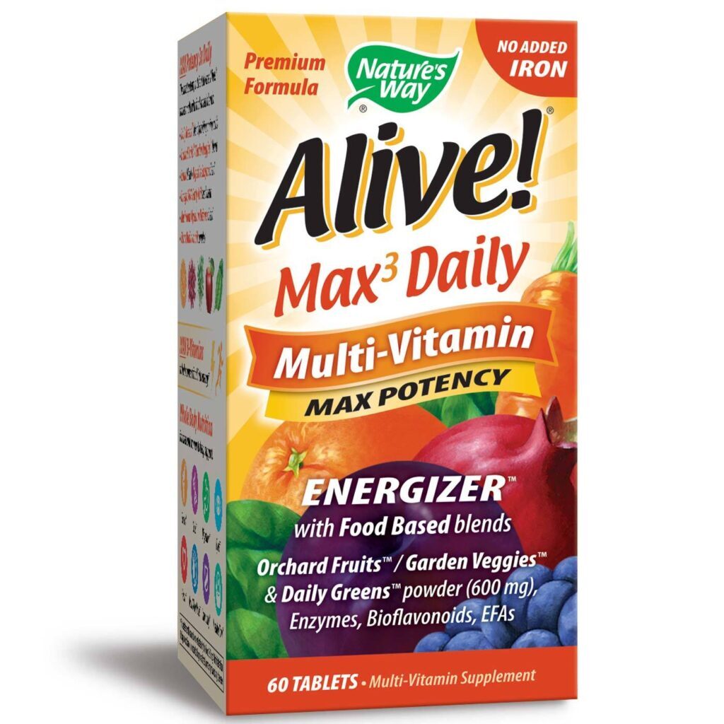 Nature's Way Alive! Multivitamínico Sem Ferro 60 Tabletes - Vitalidade e Bem-Estar