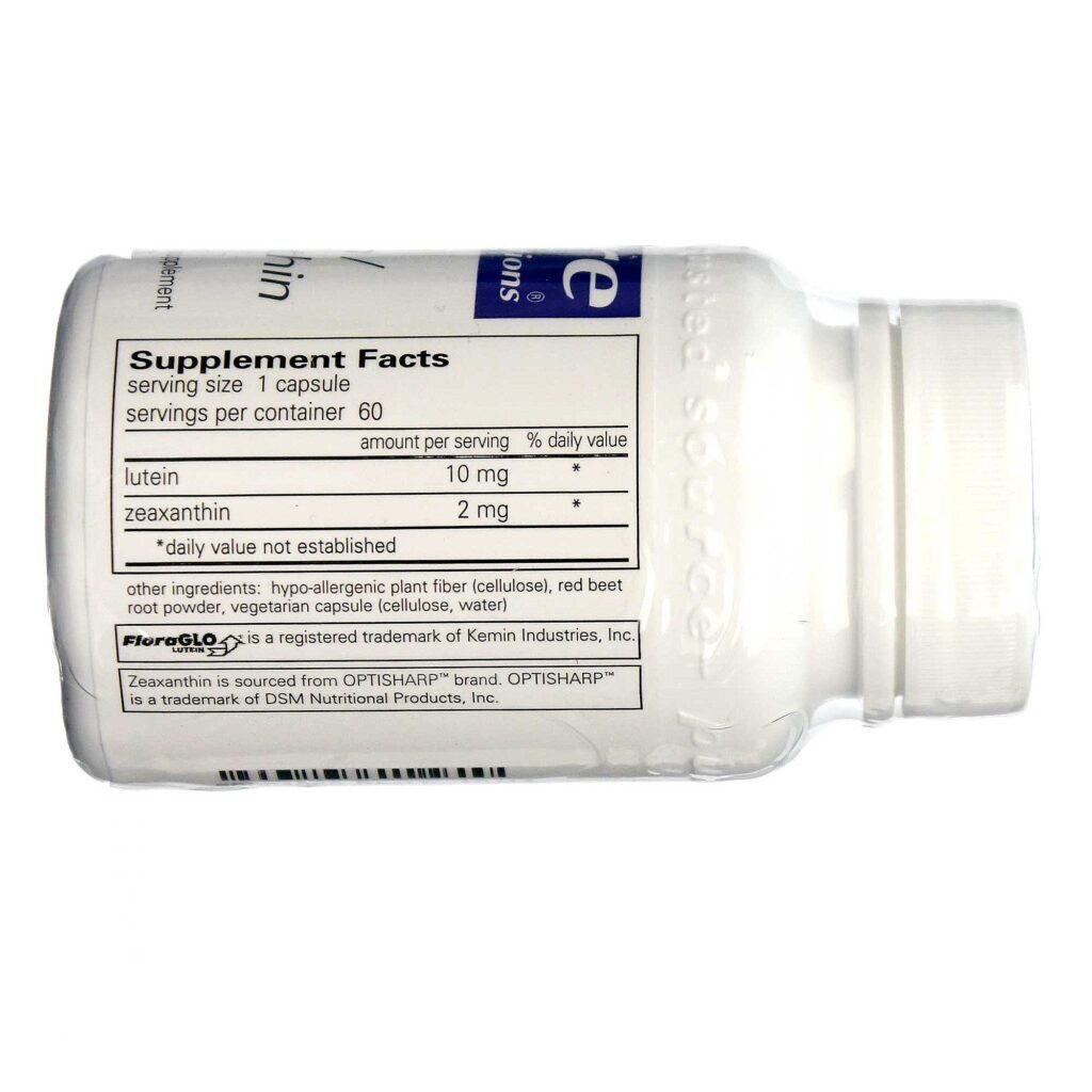 Pure EnCapsulations Luteína e Zeaxantina 60 Cápsulas: Saúde Ocular Avançada - Imagem 2