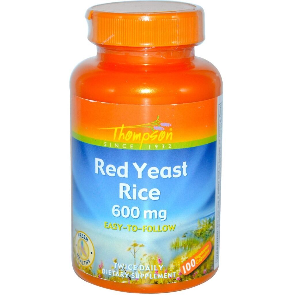 Thompson Levedura de Arroz Vermelho 600mg 100 Cápsulas Vegetarianas - Saúde Cardiovascular