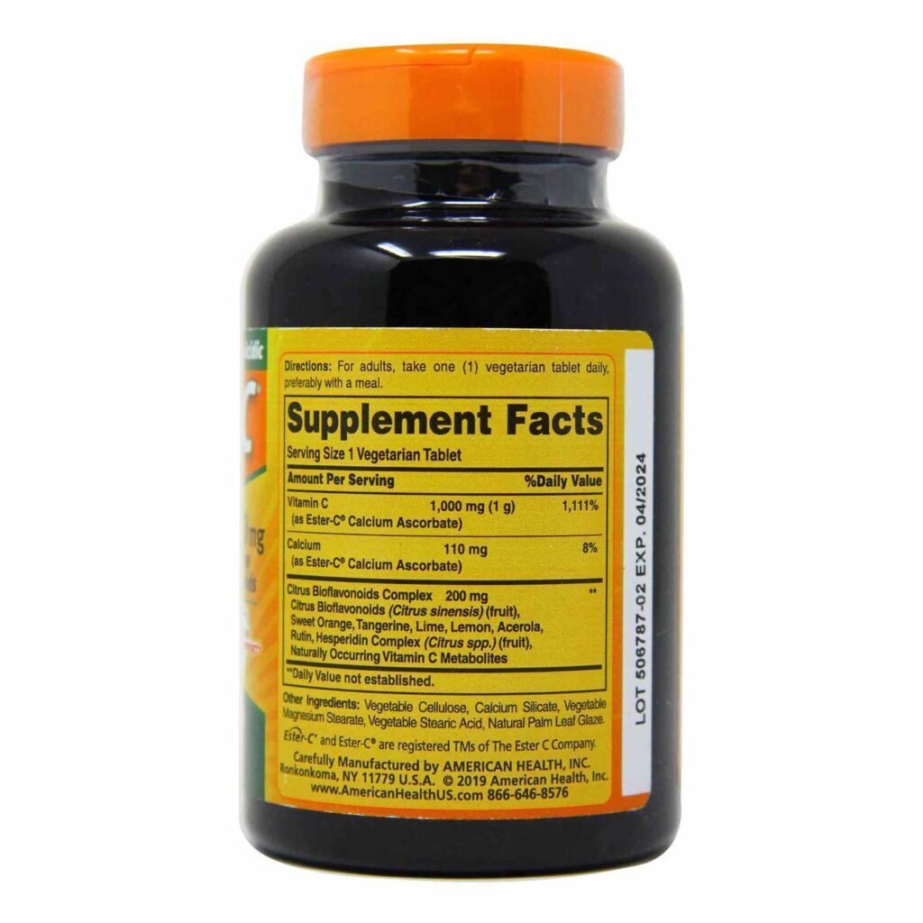 American Health Ester C® 1000 mg com Bioflavonóides Cítricos - 90 Tabletes Vegetarianos - Imagem 2