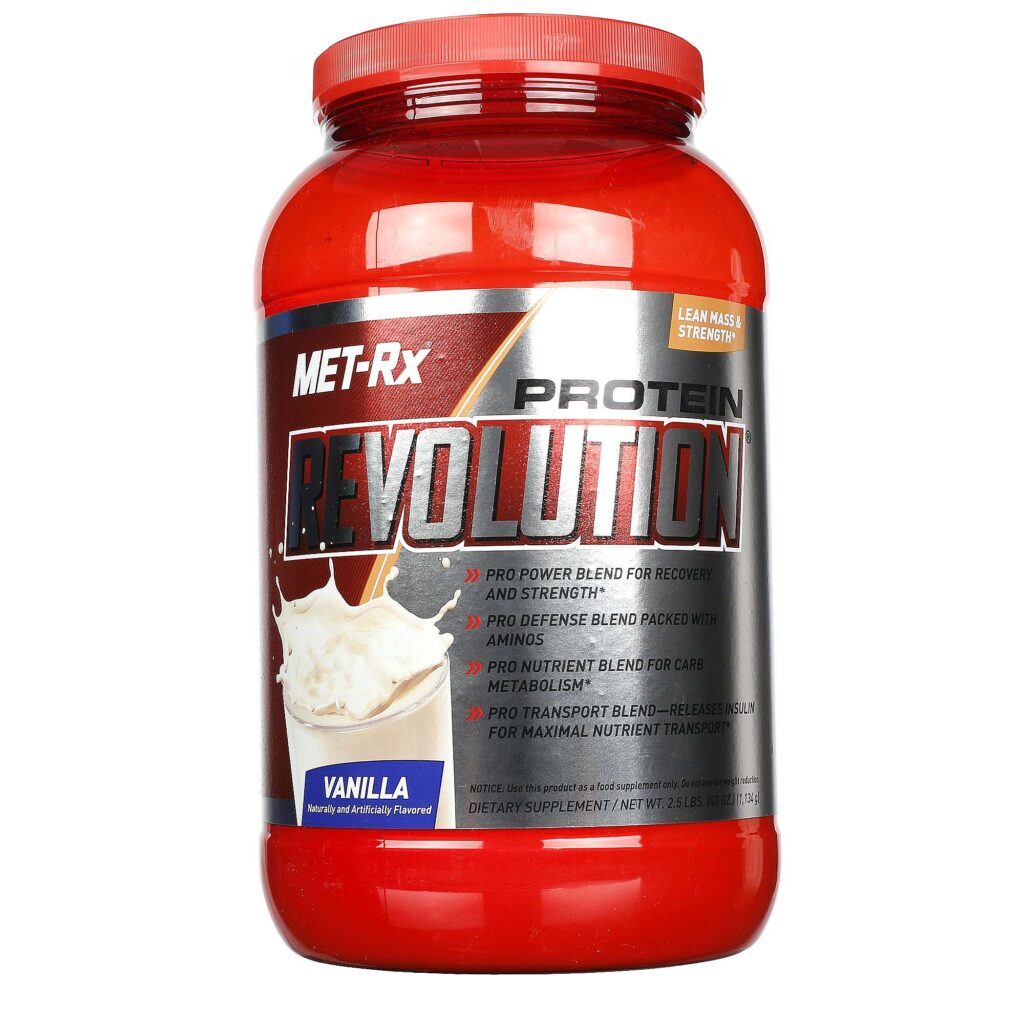 MET-Rx Proteína Revolution Baunilha 2.5 Libras - Pura Potência para Seus Músculos