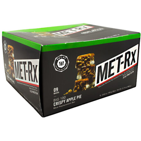 MET-Rx Big 100 Meal Replacement Bar, Crispy Apple Pie - 9 Barras