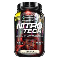 MuscleTech Nitro-Tech Baunilha 907g: Whey Protein Isolado e Peptídeos para Crescimento Muscular e Recuperação