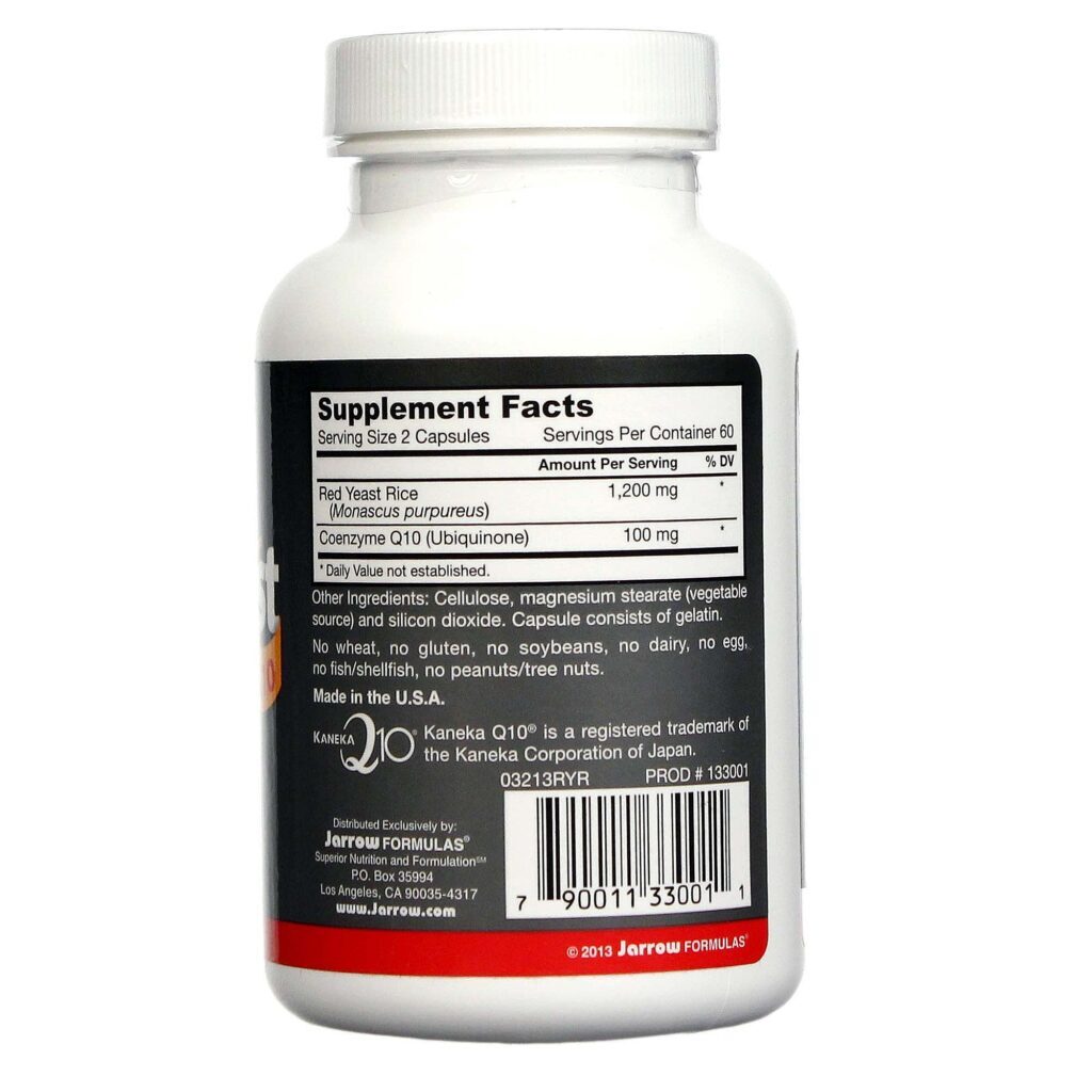 Jarrow Formulas Levedura de Arroz Vermelho CoQ10 - 120 Cápsulas: Saúde Cardiovascular e Energia - Imagem 2