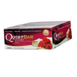 Barra de Proteína Quest Nutrition White Chocolate Raspberry 60g - Caixa com 12 Unidades