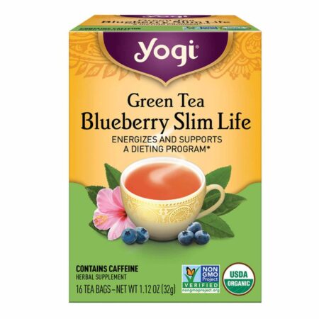 Yogi Tea Organic Teas, Chá Verde Slim Life™, Mirtilo - 16 Saquinhos de Chá