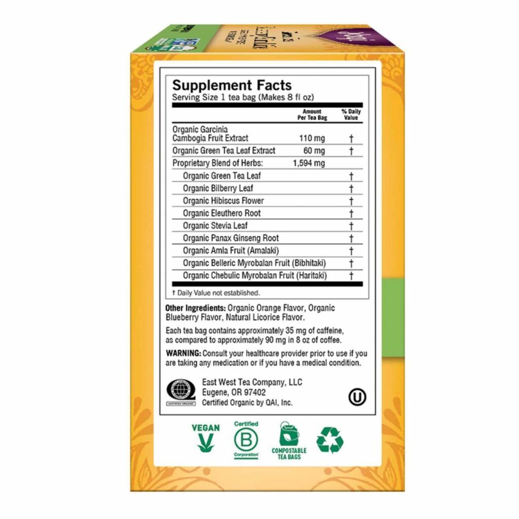 Yogi Tea Chá Verde Slim Life Mirtilo 16 Saquinhos Orgânico - Controle de Peso - Imagem 4
