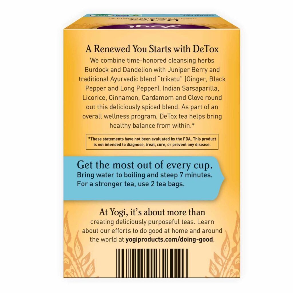 Yogi Tea Chá Orgânico Detox - 16 Saquinhos: Purificação e Bem-Estar Natural - Imagem 2