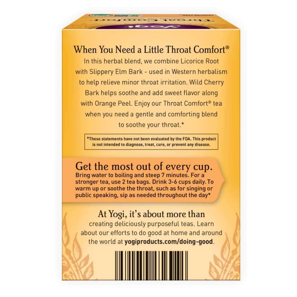 Yogi Tea Chá Conforto da Garganta Orgânico 16 Saquinhos - Alívio Natural - Imagem 2