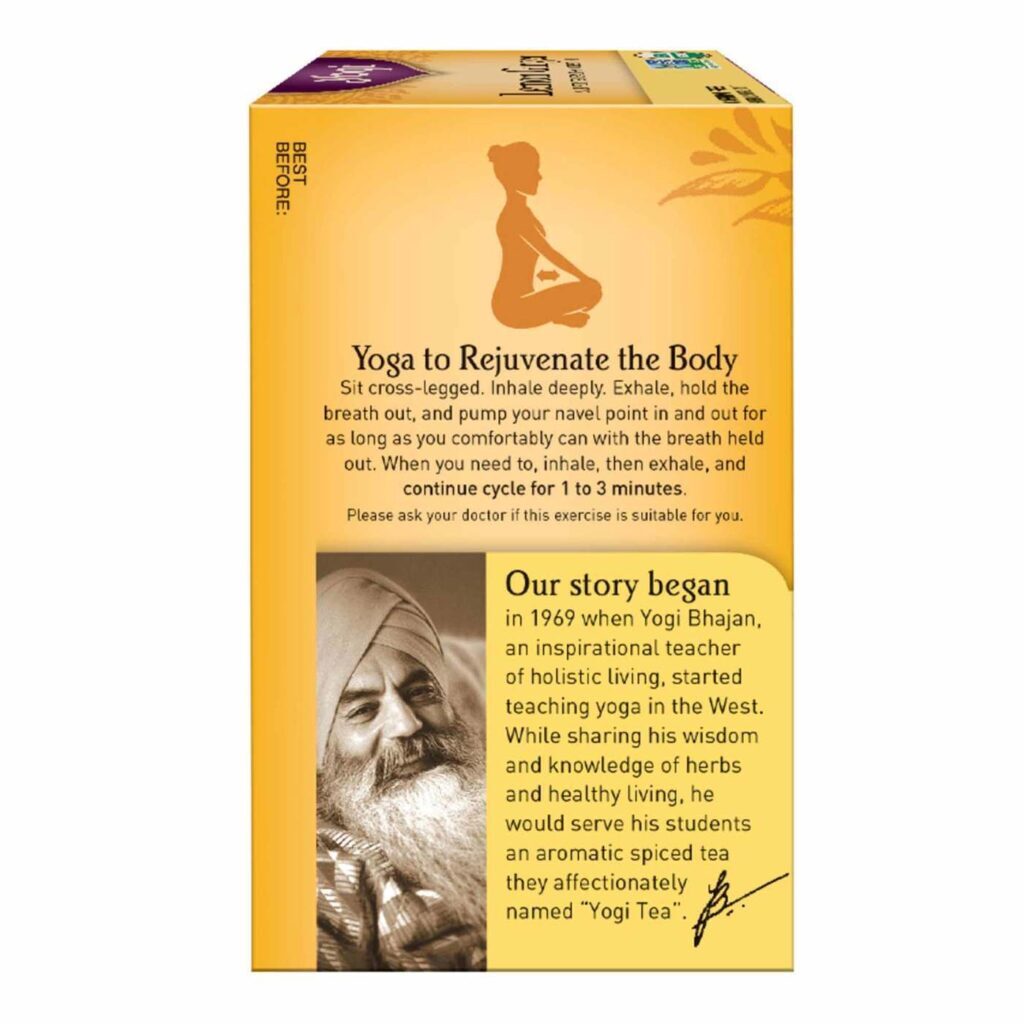 Yogi Tea Orgânico Chá Limão e Gengibre - 16 Saquinhos para Bem-Estar no Brasil - Imagem 3