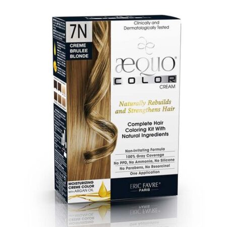 AEQUO, Coloração Permantente Natural para o Cabelo - 7 N Loiro Creme Brulée - Uma Aplicação