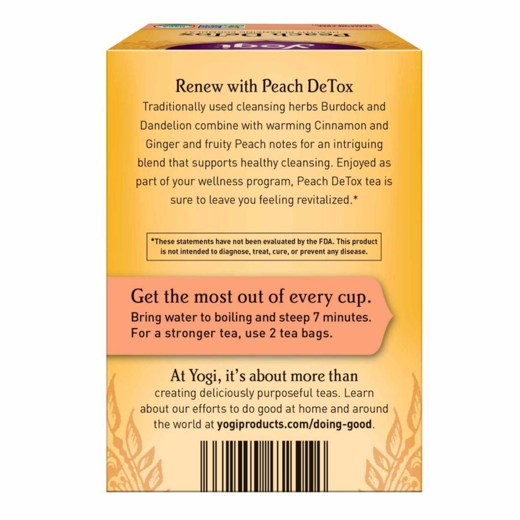 Yogi Tea Chá Detox Orgânico Pêssego - 16 Saquinhos - Imagem 2