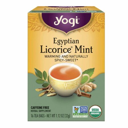 Yogi Tea Organic Teas, Chá Egípcio Alcaçuz com Menta - 16 Saquinhos